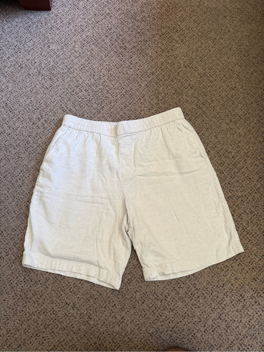 Zara Men's Cream Linen Shorts MEDIUM